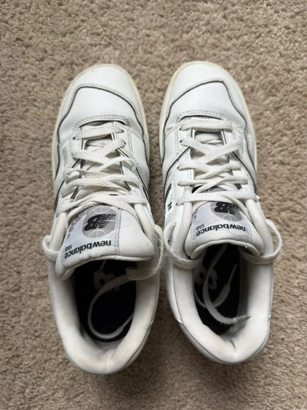 New Balance 550 White Grey Low Sneakers Boys Size 6.5 Y Womens 8 GSB550PB